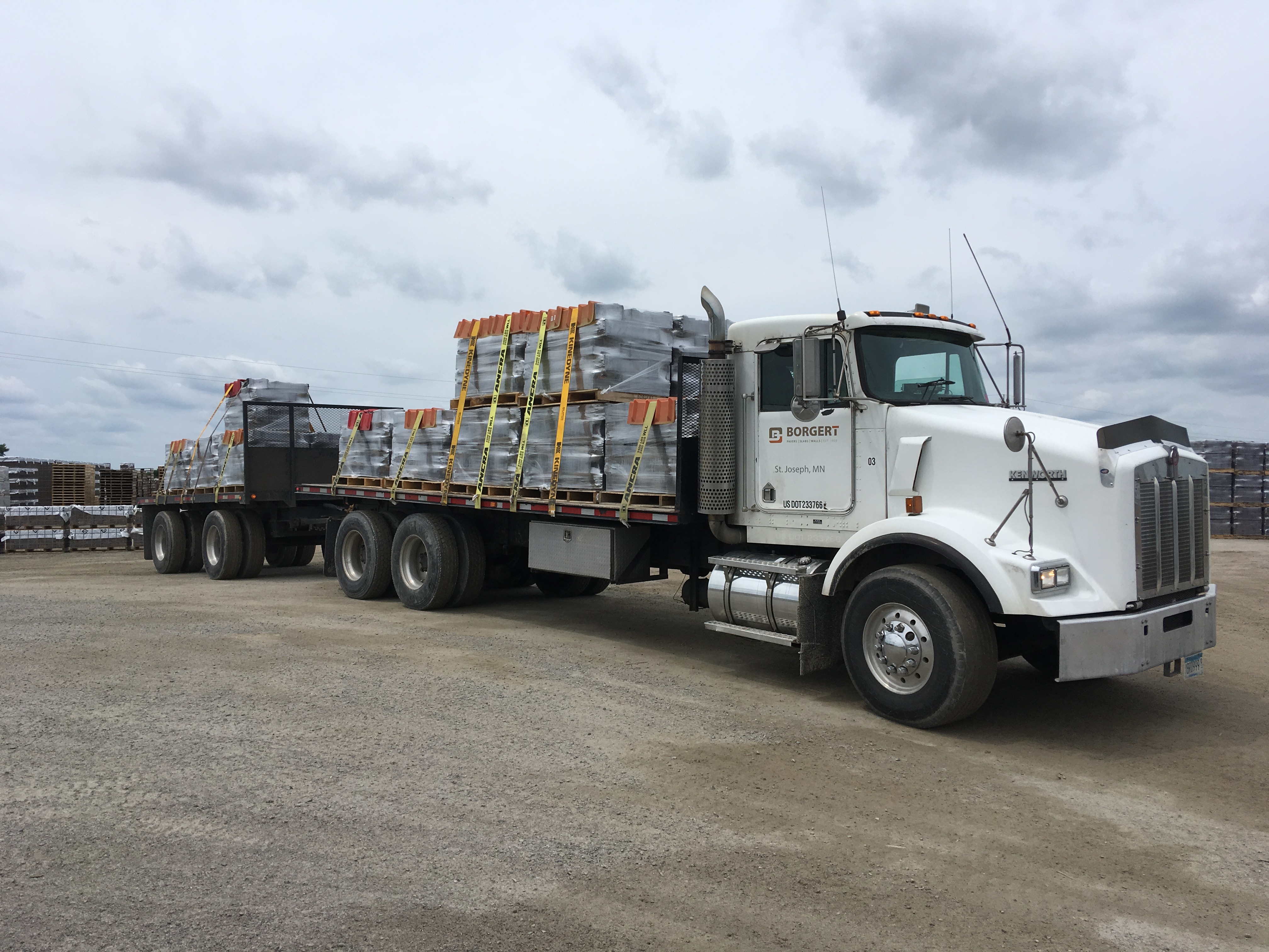 Truck with Retaining Wall Blocks